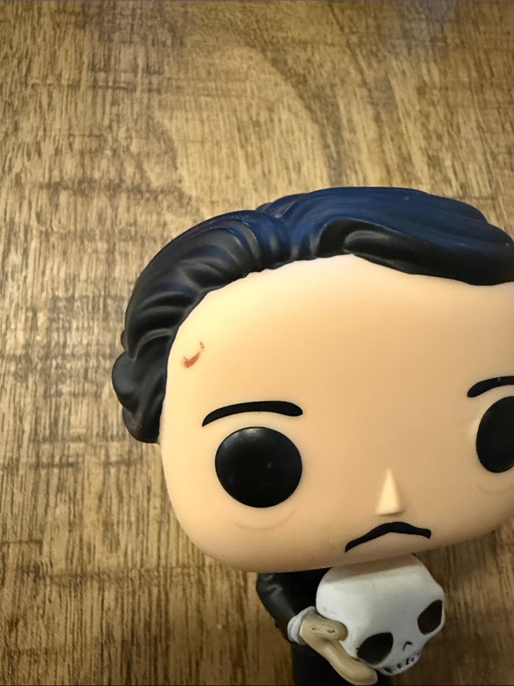 Funko Pop! Edgar Allen Poe Figure Holding Skull - Black and Cream - Picture 2 of 4